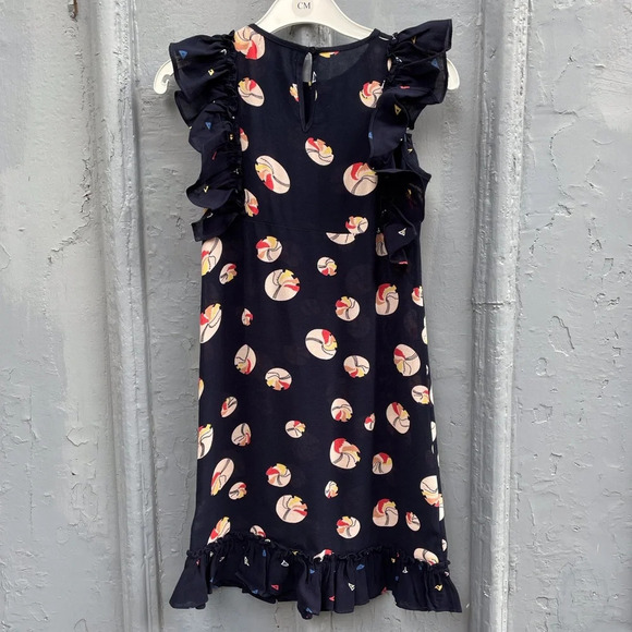 Stella McCartney Kids crepe navy frill  dress, Size 6 - Picture 2 of 7